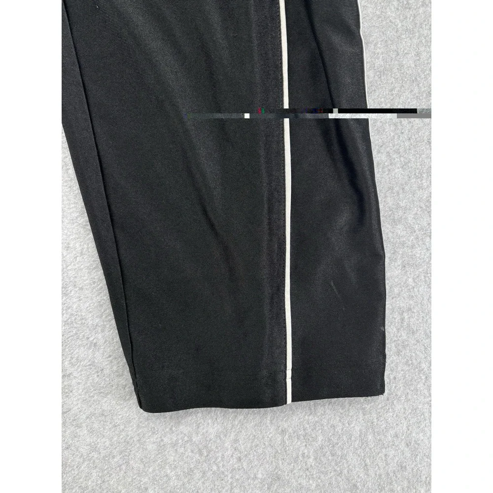 Vintage Adidas Men's Small Black 3 Stripe Snap Track Pants Y2K